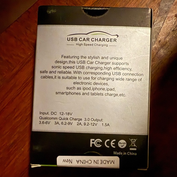 NIB Dual Port USB Car High Speed Auto Charger 🔌 Black for Mobile Devices 36W - Picture 2 of 4